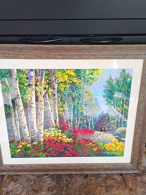 Large Framed "Leave The Lights On" Print. Schaefer/Miles. 7929/9500